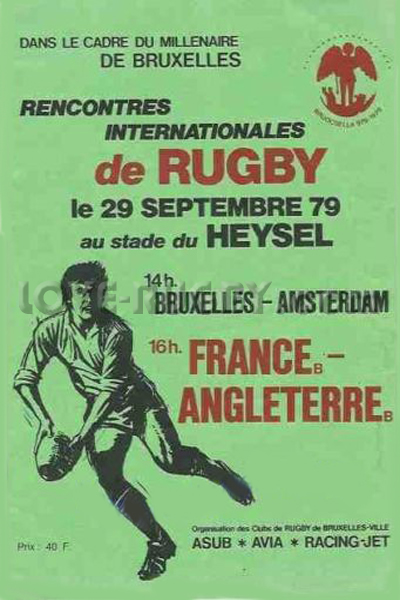 1979 France B v England B  Rugby Programme